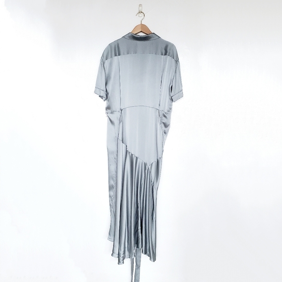 NWT Burberry 100% Silk Tie-waist Shirt Dress 4 - Picture 10 of 16